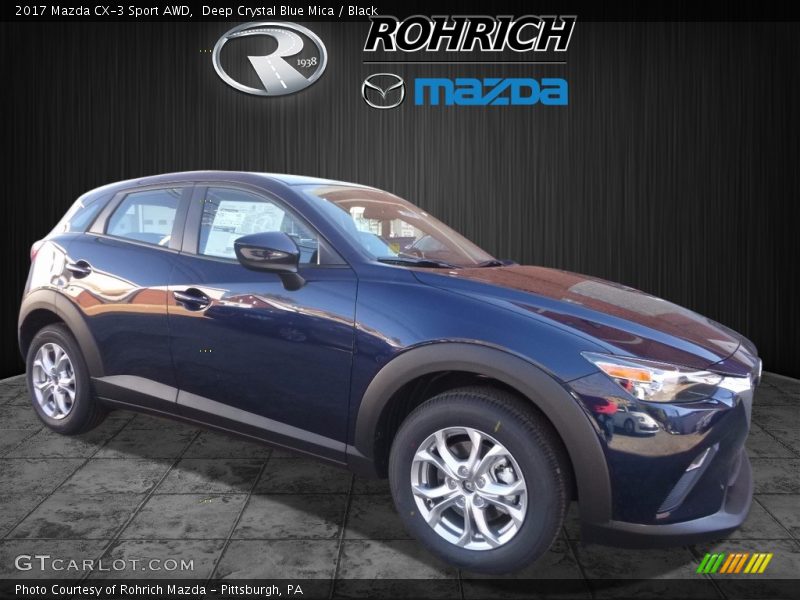 Deep Crystal Blue Mica / Black 2017 Mazda CX-3 Sport AWD