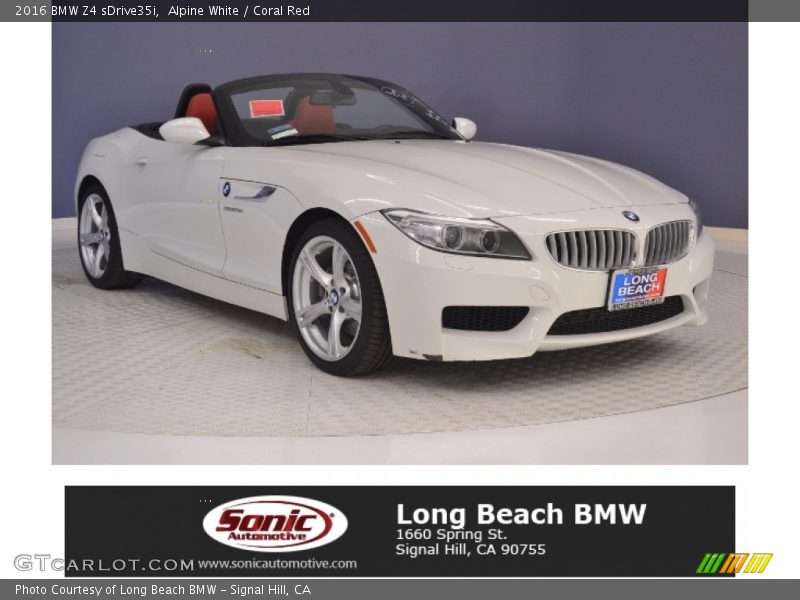 Alpine White / Coral Red 2016 BMW Z4 sDrive35i