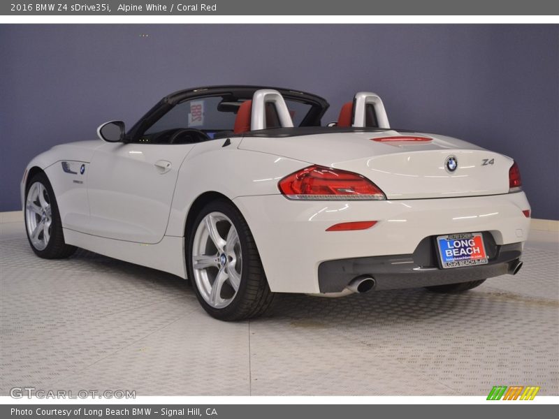 Alpine White / Coral Red 2016 BMW Z4 sDrive35i