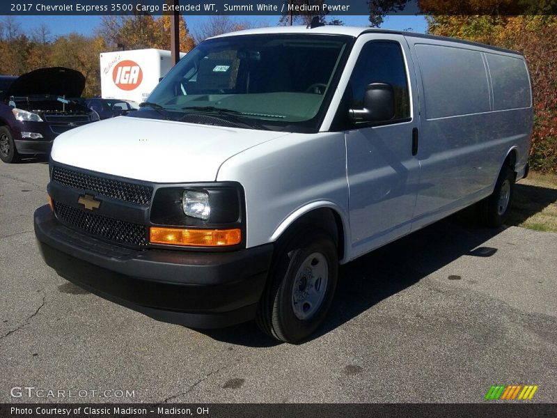 Summit White / Medium Pewter 2017 Chevrolet Express 3500 Cargo Extended WT