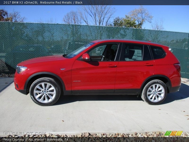 Melbourne Red Metallic / Black 2017 BMW X3 xDrive28i
