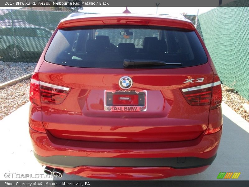 Melbourne Red Metallic / Black 2017 BMW X3 xDrive28i