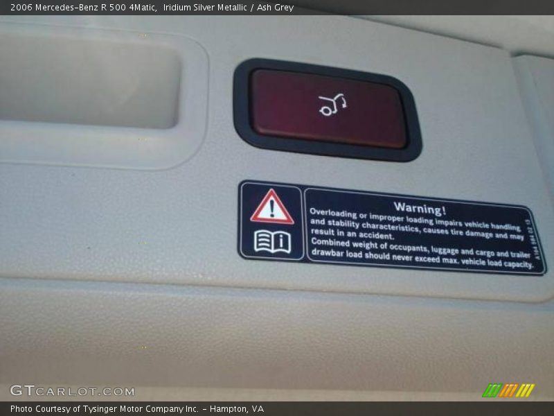 Iridium Silver Metallic / Ash Grey 2006 Mercedes-Benz R 500 4Matic