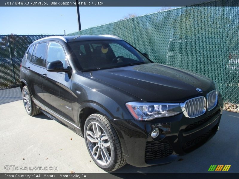 Black Sapphire Metallic / Black 2017 BMW X3 xDrive35i