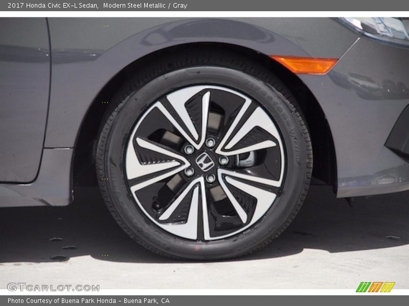 Modern Steel Metallic / Gray 2017 Honda Civic EX-L Sedan