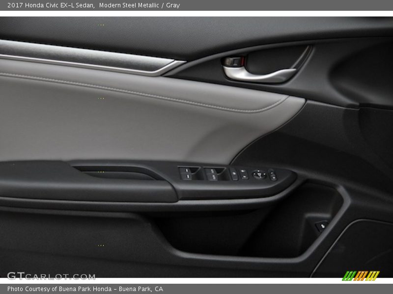 Modern Steel Metallic / Gray 2017 Honda Civic EX-L Sedan