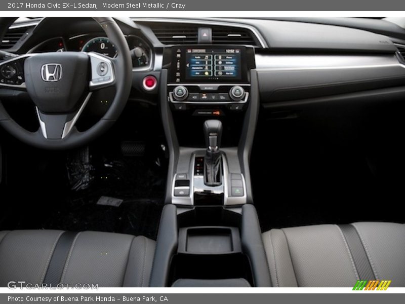Modern Steel Metallic / Gray 2017 Honda Civic EX-L Sedan