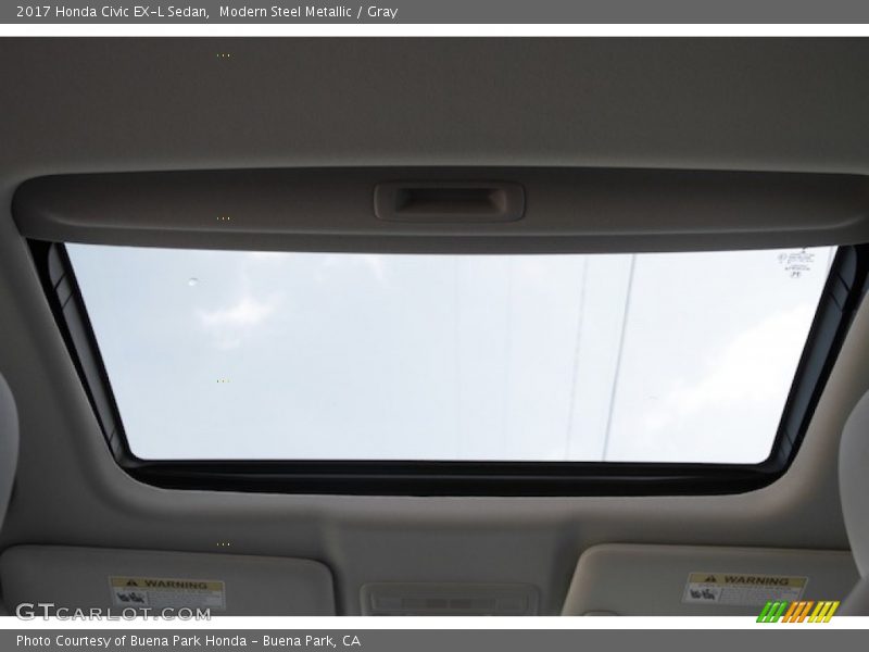 Modern Steel Metallic / Gray 2017 Honda Civic EX-L Sedan