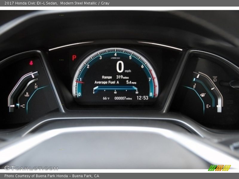 Modern Steel Metallic / Gray 2017 Honda Civic EX-L Sedan