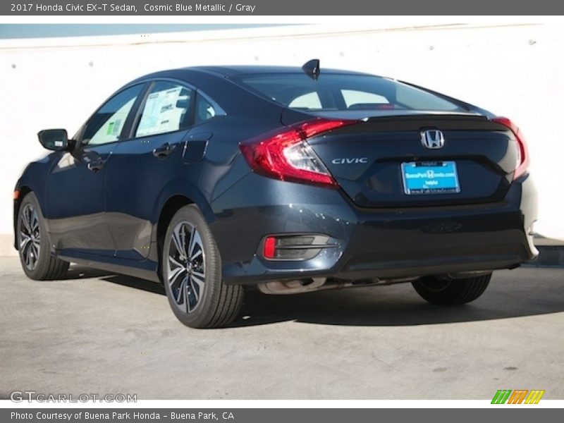 Cosmic Blue Metallic / Gray 2017 Honda Civic EX-T Sedan