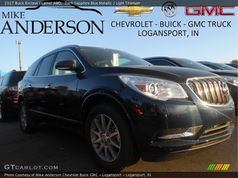 Dark Sapphire Blue Metallic / Light Titanium 2017 Buick Enclave Leather AWD