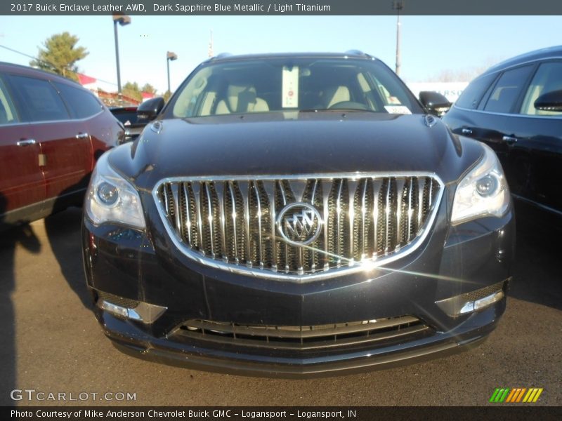 Dark Sapphire Blue Metallic / Light Titanium 2017 Buick Enclave Leather AWD