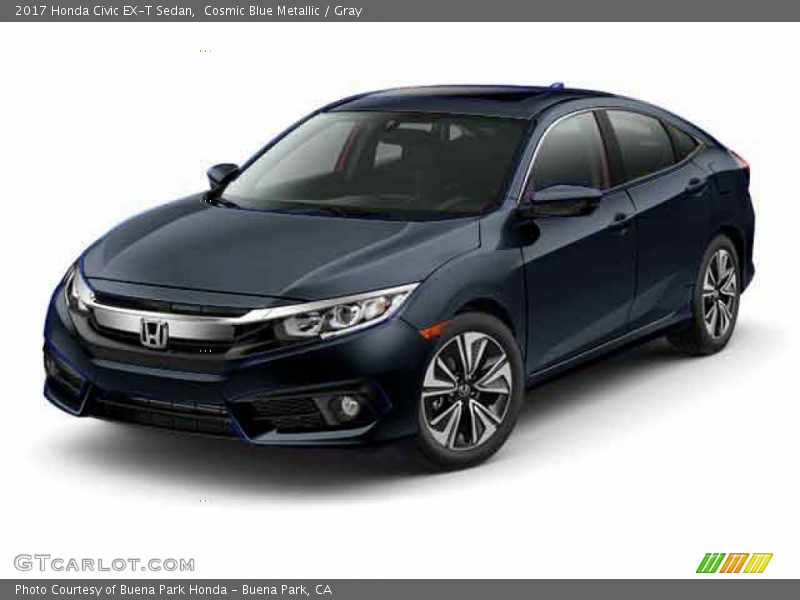 Cosmic Blue Metallic / Gray 2017 Honda Civic EX-T Sedan