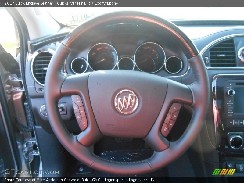 Quicksilver Metallic / Ebony/Ebony 2017 Buick Enclave Leather