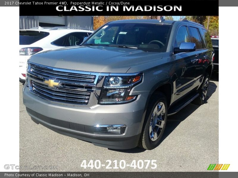 Pepperdust Metallic / Cocoa/Dune 2017 Chevrolet Tahoe Premier 4WD
