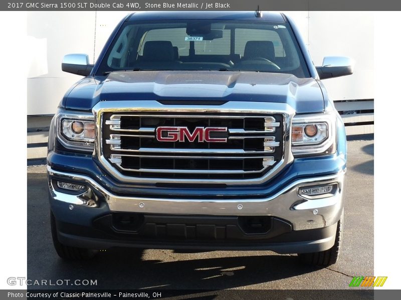 Stone Blue Metallic / Jet Black 2017 GMC Sierra 1500 SLT Double Cab 4WD