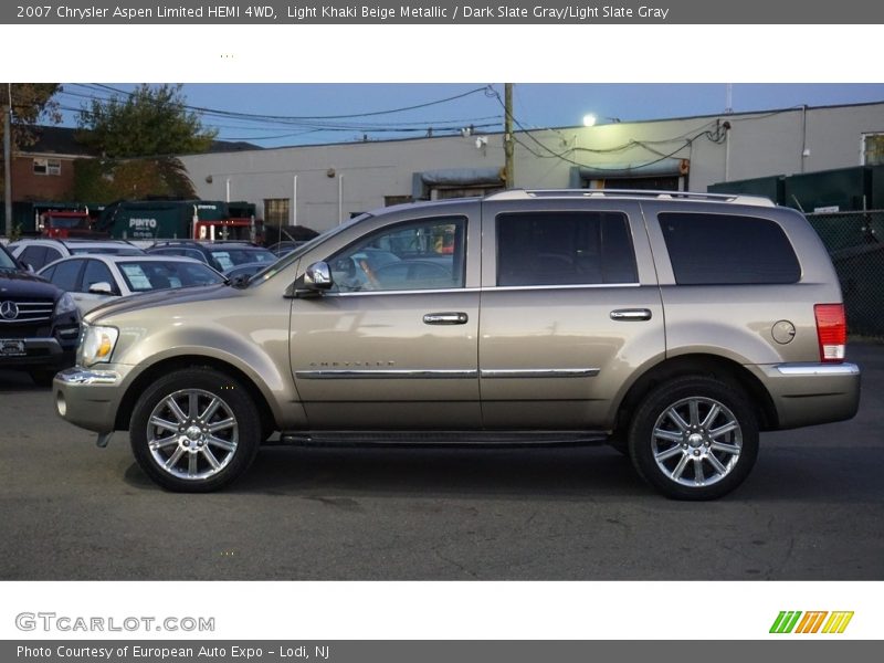 Light Khaki Beige Metallic / Dark Slate Gray/Light Slate Gray 2007 Chrysler Aspen Limited HEMI 4WD
