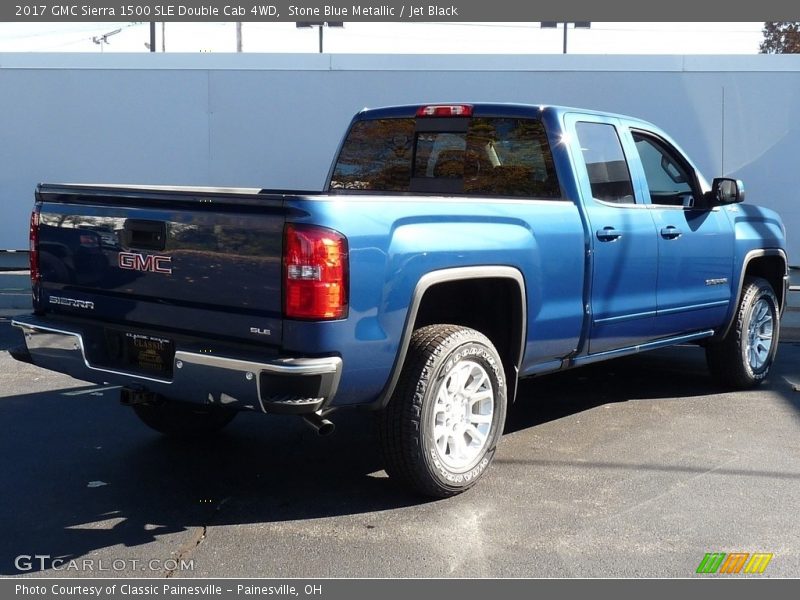 Stone Blue Metallic / Jet Black 2017 GMC Sierra 1500 SLE Double Cab 4WD
