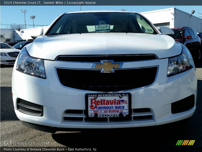 Summit White / Cocoa/Light Neutral 2014 Chevrolet Cruze LT
