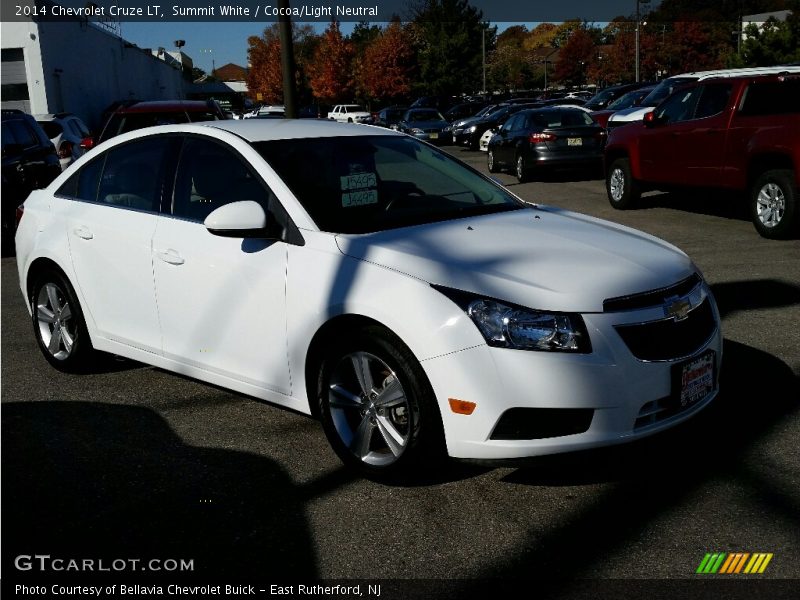 Summit White / Cocoa/Light Neutral 2014 Chevrolet Cruze LT