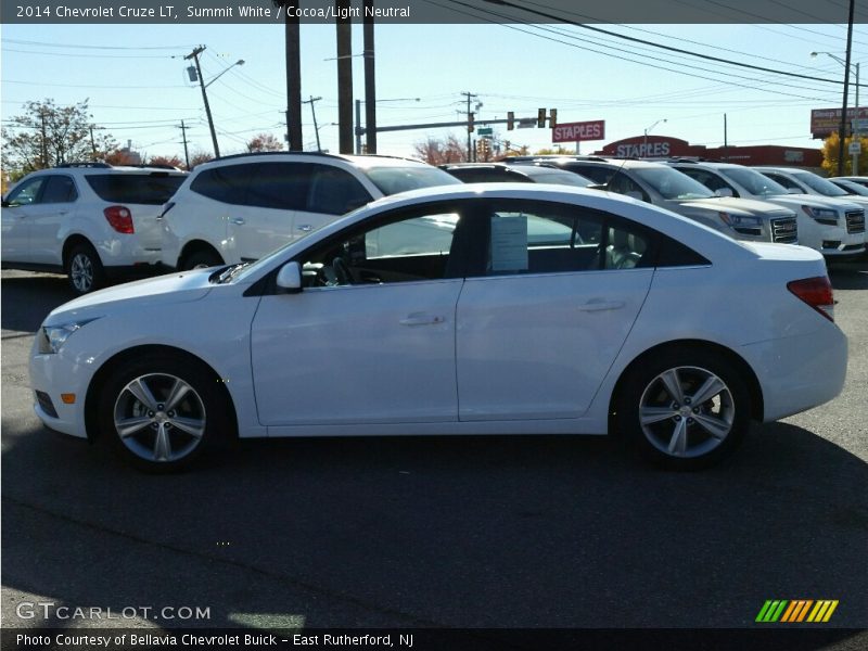Summit White / Cocoa/Light Neutral 2014 Chevrolet Cruze LT