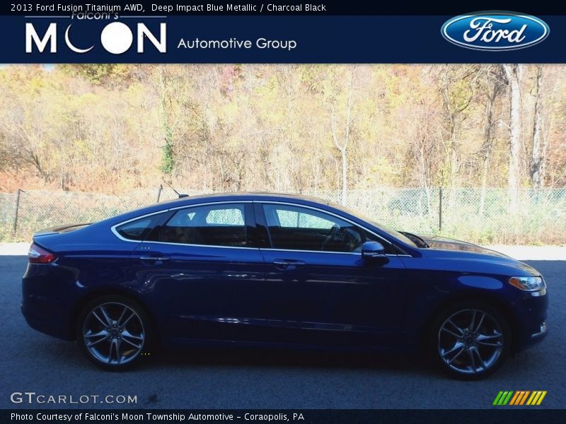 Deep Impact Blue Metallic / Charcoal Black 2013 Ford Fusion Titanium AWD
