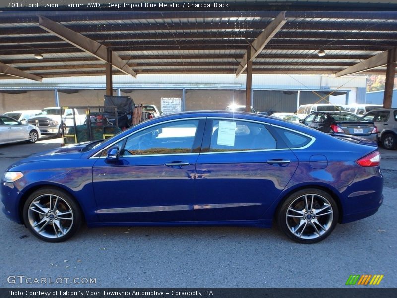 Deep Impact Blue Metallic / Charcoal Black 2013 Ford Fusion Titanium AWD