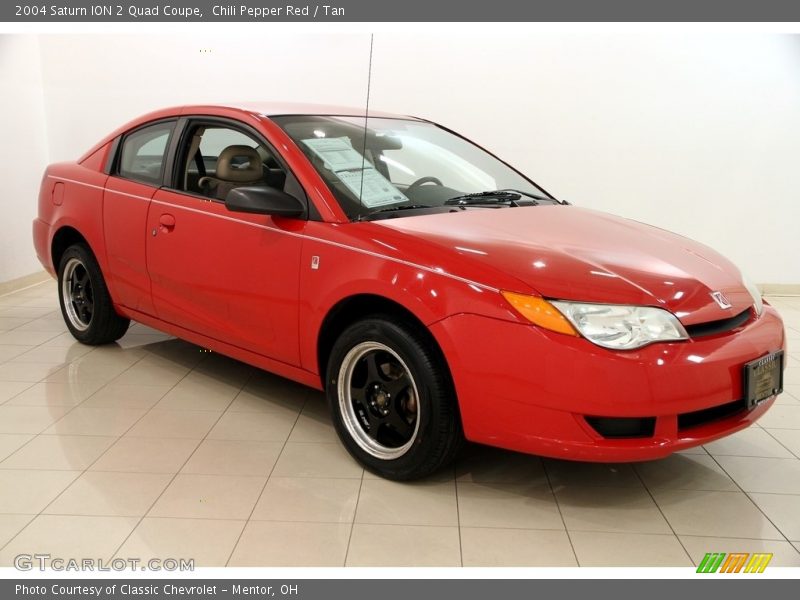 Chili Pepper Red / Tan 2004 Saturn ION 2 Quad Coupe