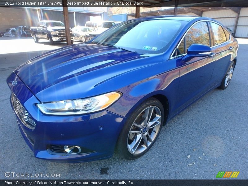 Deep Impact Blue Metallic / Charcoal Black 2013 Ford Fusion Titanium AWD