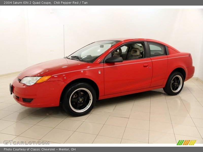 Chili Pepper Red / Tan 2004 Saturn ION 2 Quad Coupe