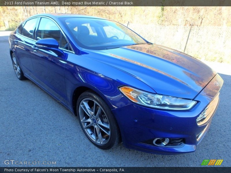 Deep Impact Blue Metallic / Charcoal Black 2013 Ford Fusion Titanium AWD