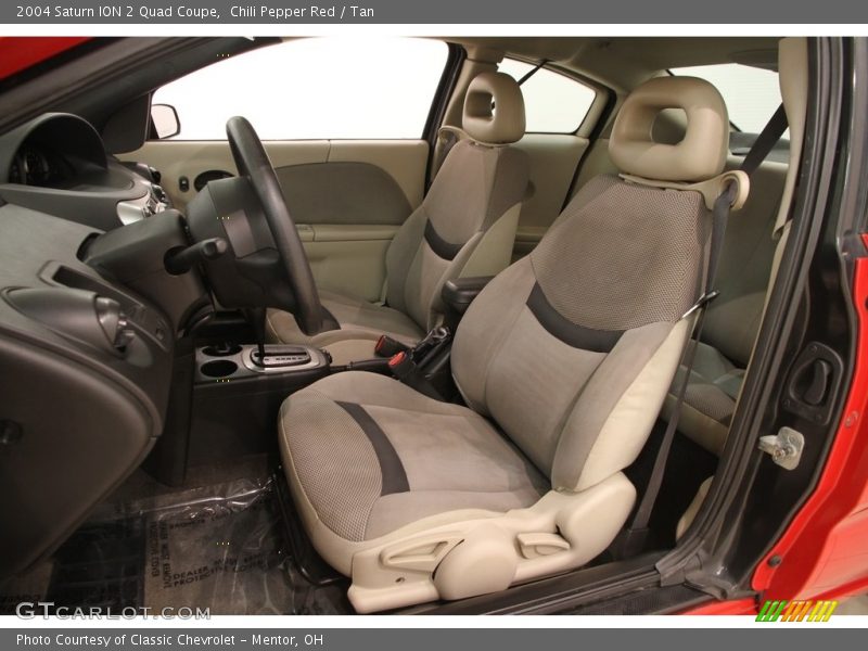 Chili Pepper Red / Tan 2004 Saturn ION 2 Quad Coupe
