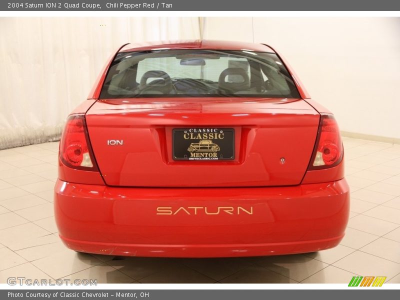 Chili Pepper Red / Tan 2004 Saturn ION 2 Quad Coupe