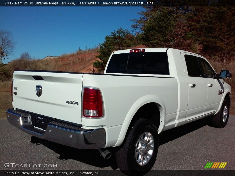 Pearl White / Canyon Brown/Light Frost Beige 2017 Ram 2500 Laramie Mega Cab 4x4