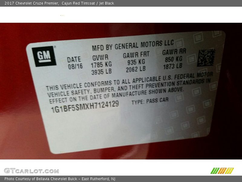 Cajun Red Tintcoat / Jet Black 2017 Chevrolet Cruze Premier