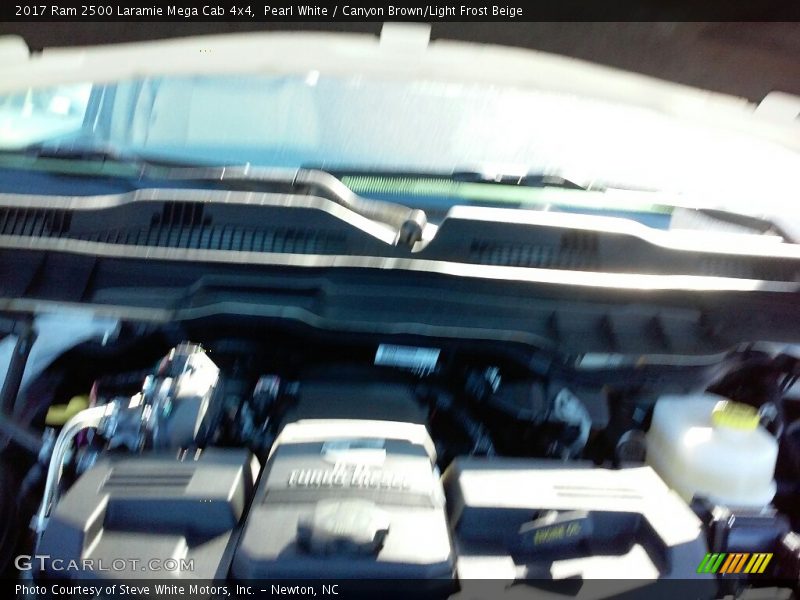 Pearl White / Canyon Brown/Light Frost Beige 2017 Ram 2500 Laramie Mega Cab 4x4
