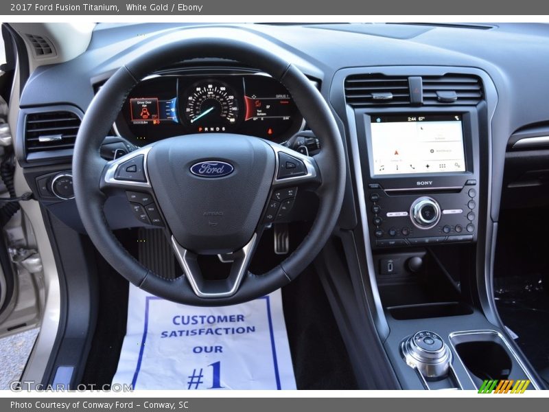 White Gold / Ebony 2017 Ford Fusion Titanium