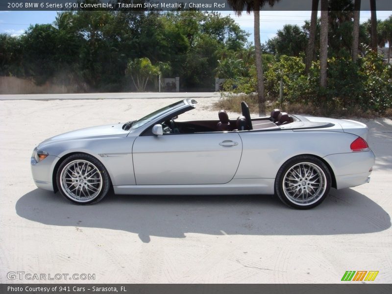 Titanium Silver Metallic / Chateau Red 2006 BMW 6 Series 650i Convertible