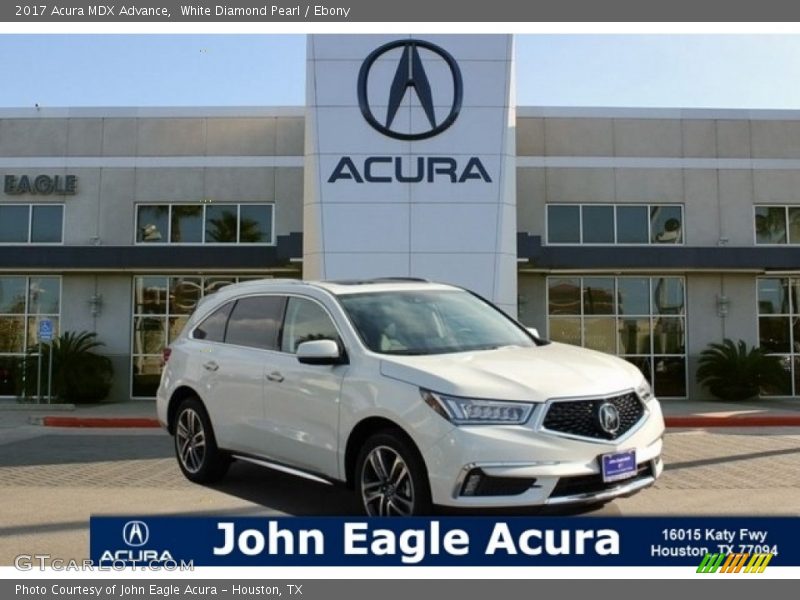 White Diamond Pearl / Ebony 2017 Acura MDX Advance