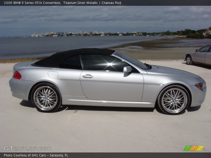 Titanium Silver Metallic / Chateau Red 2006 BMW 6 Series 650i Convertible