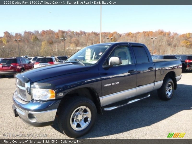 Patriot Blue Pearl / Dark Slate Gray 2003 Dodge Ram 1500 SLT Quad Cab 4x4