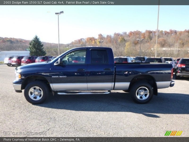Patriot Blue Pearl / Dark Slate Gray 2003 Dodge Ram 1500 SLT Quad Cab 4x4