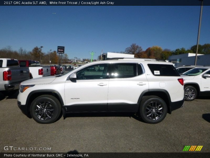 White Frost Tricoat / Cocoa/Light Ash Gray 2017 GMC Acadia SLT AWD