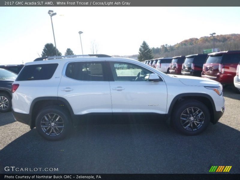 White Frost Tricoat / Cocoa/Light Ash Gray 2017 GMC Acadia SLT AWD