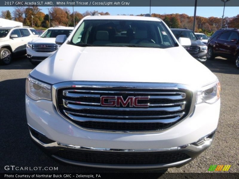 White Frost Tricoat / Cocoa/Light Ash Gray 2017 GMC Acadia SLT AWD