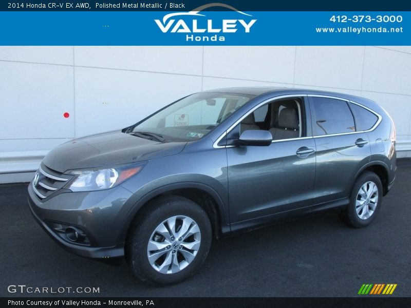 Polished Metal Metallic / Black 2014 Honda CR-V EX AWD