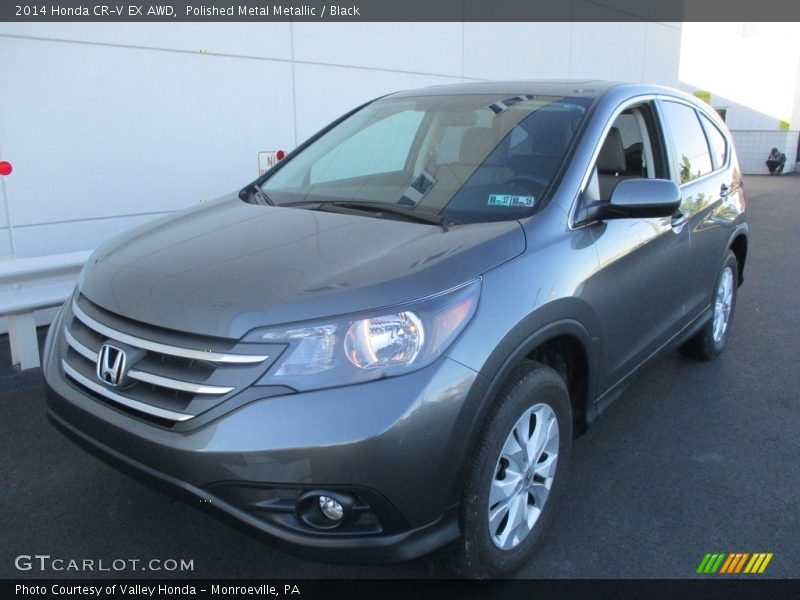 Polished Metal Metallic / Black 2014 Honda CR-V EX AWD
