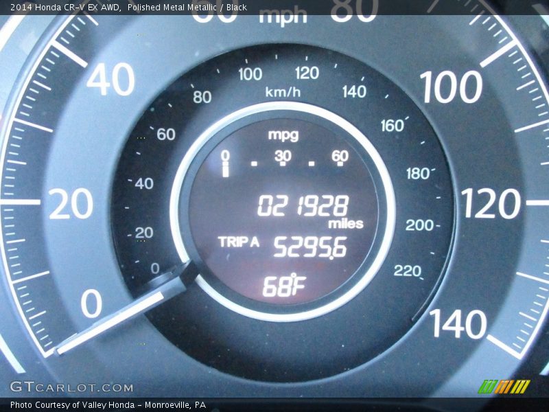 Polished Metal Metallic / Black 2014 Honda CR-V EX AWD