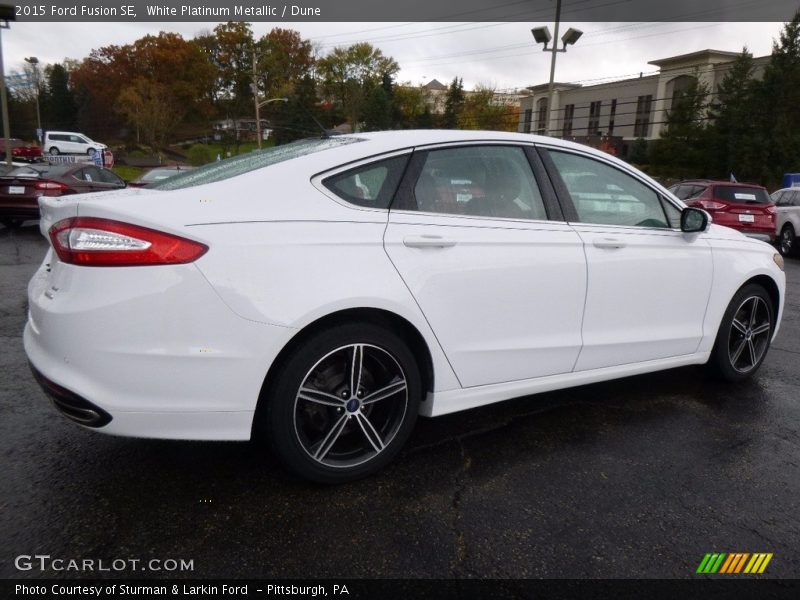 White Platinum Metallic / Dune 2015 Ford Fusion SE