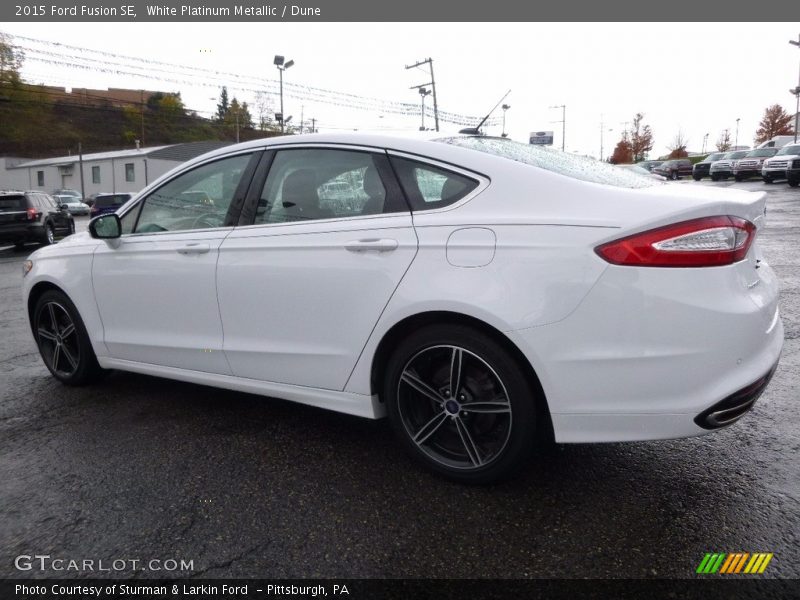 White Platinum Metallic / Dune 2015 Ford Fusion SE